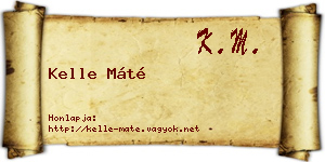 Kelle Máté névjegykártya